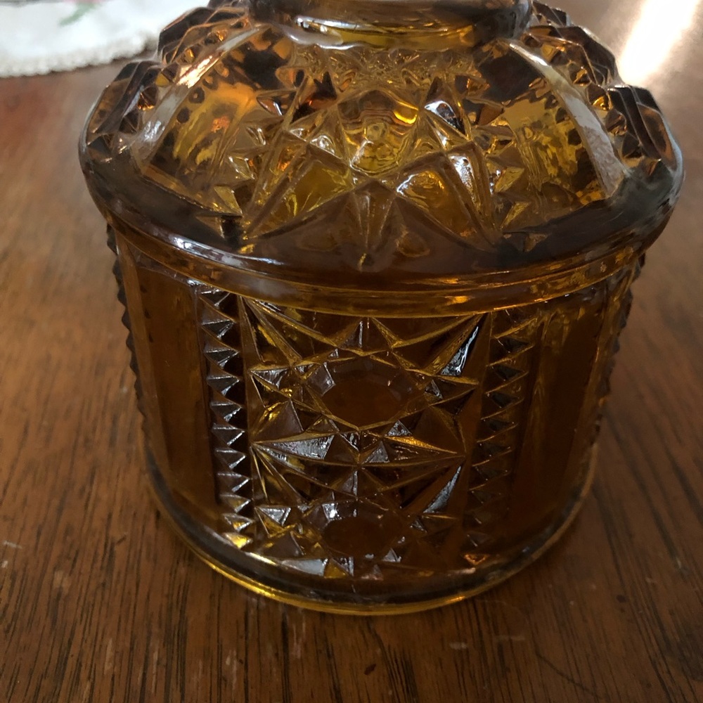 Indiana glass Amber fairy lamp Top only